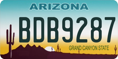 AZ license plate BDB9287