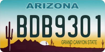 AZ license plate BDB9301