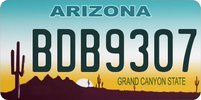 AZ license plate BDB9307