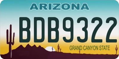 AZ license plate BDB9322