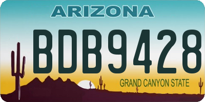 AZ license plate BDB9428