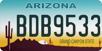 AZ license plate BDB9533