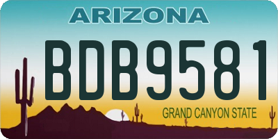 AZ license plate BDB9581