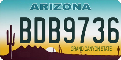 AZ license plate BDB9736