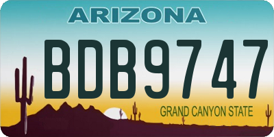 AZ license plate BDB9747