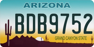 AZ license plate BDB9752