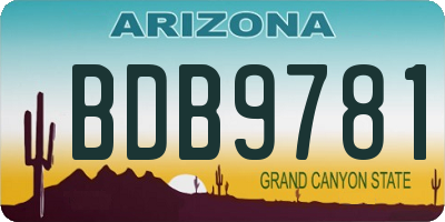 AZ license plate BDB9781