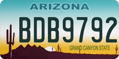 AZ license plate BDB9792