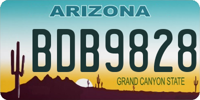 AZ license plate BDB9828