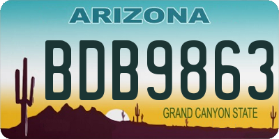 AZ license plate BDB9863