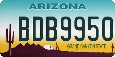 AZ license plate BDB9950