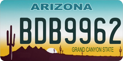 AZ license plate BDB9962