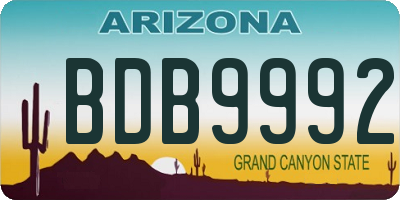 AZ license plate BDB9992