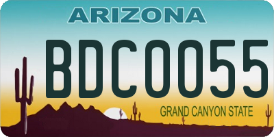 AZ license plate BDC0055