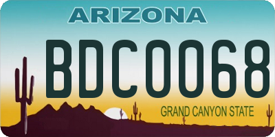 AZ license plate BDC0068