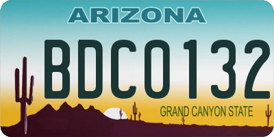 AZ license plate BDC0132