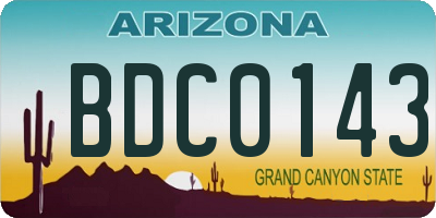 AZ license plate BDC0143