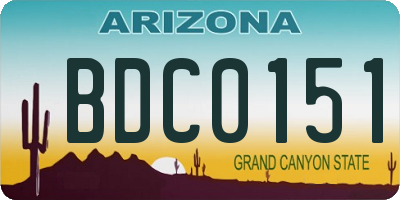 AZ license plate BDC0151