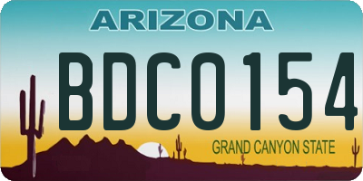 AZ license plate BDC0154