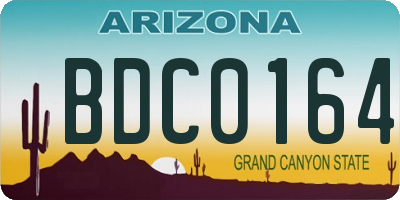 AZ license plate BDC0164