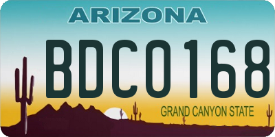 AZ license plate BDC0168