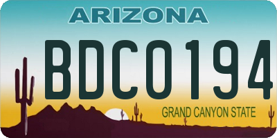 AZ license plate BDC0194