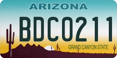 AZ license plate BDC0211