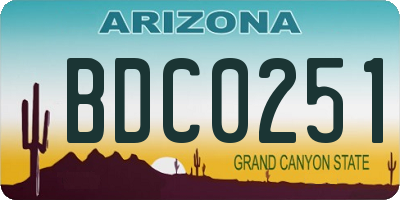 AZ license plate BDC0251