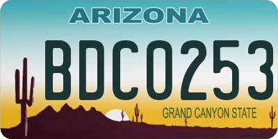 AZ license plate BDC0253