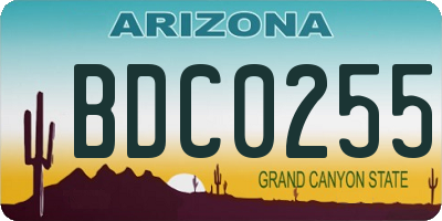 AZ license plate BDC0255