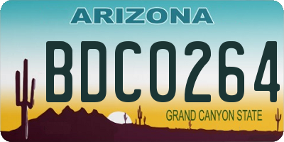 AZ license plate BDC0264