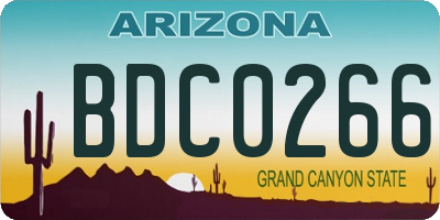 AZ license plate BDC0266