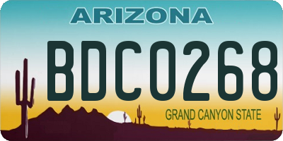 AZ license plate BDC0268