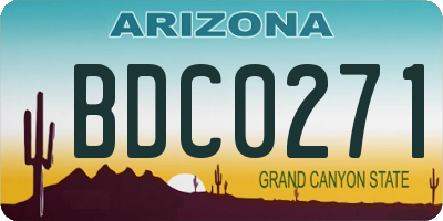 AZ license plate BDC0271