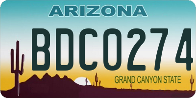 AZ license plate BDC0274