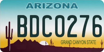 AZ license plate BDC0276