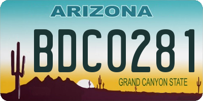 AZ license plate BDC0281