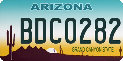 AZ license plate BDC0282