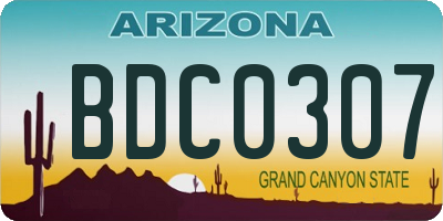 AZ license plate BDC0307