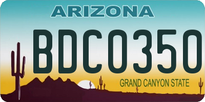 AZ license plate BDC0350