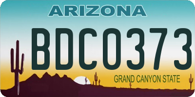 AZ license plate BDC0373