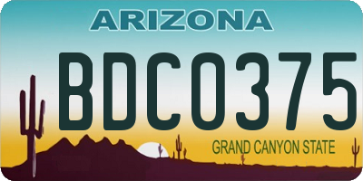 AZ license plate BDC0375