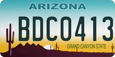 AZ license plate BDC0413