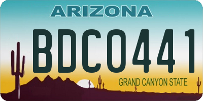 AZ license plate BDC0441