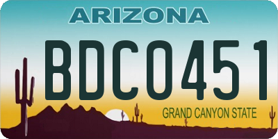 AZ license plate BDC0451