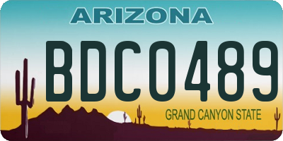 AZ license plate BDC0489