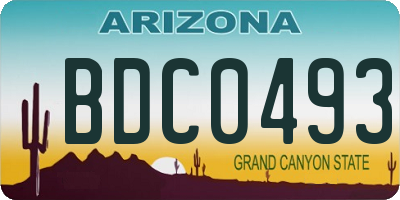 AZ license plate BDC0493