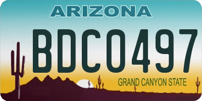 AZ license plate BDC0497