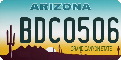 AZ license plate BDC0506