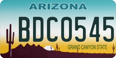 AZ license plate BDC0545